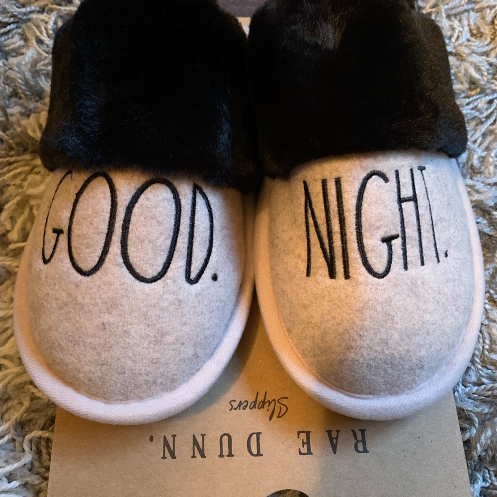 Rae Dunn Good Night slippers